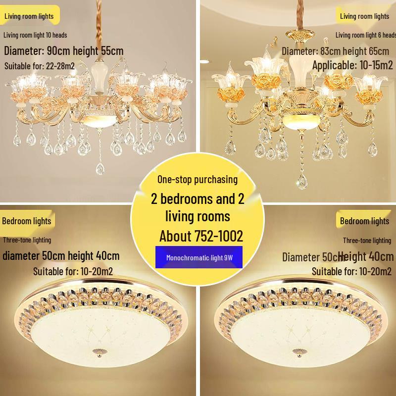 European Zinc Alloy Crystal Chandelier for Living Room, Bedroom, or Restaurant