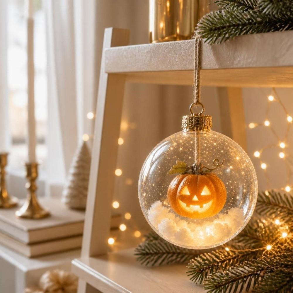 Plastic Halloween Hanging Ball Glowing Ghost Pendant Ball Tree Decoration
