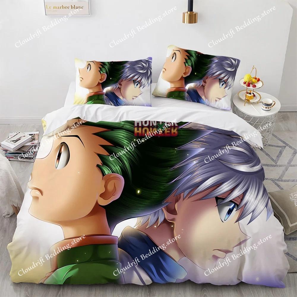 3D Print Fashion Anime Hunter X Hunter Bedding Set Boys Girls Twin Queen Full Size Duvet Cover Pillowcase Bed Adult Bedroom