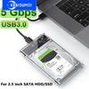 USB3.1 External HDD Case 2.5 Inch Hard Drive Enclosure 5Gbps Transfer Speed Hard Disk Case USB To Type C SATA HDD SSD Storage Case for Laptop PC