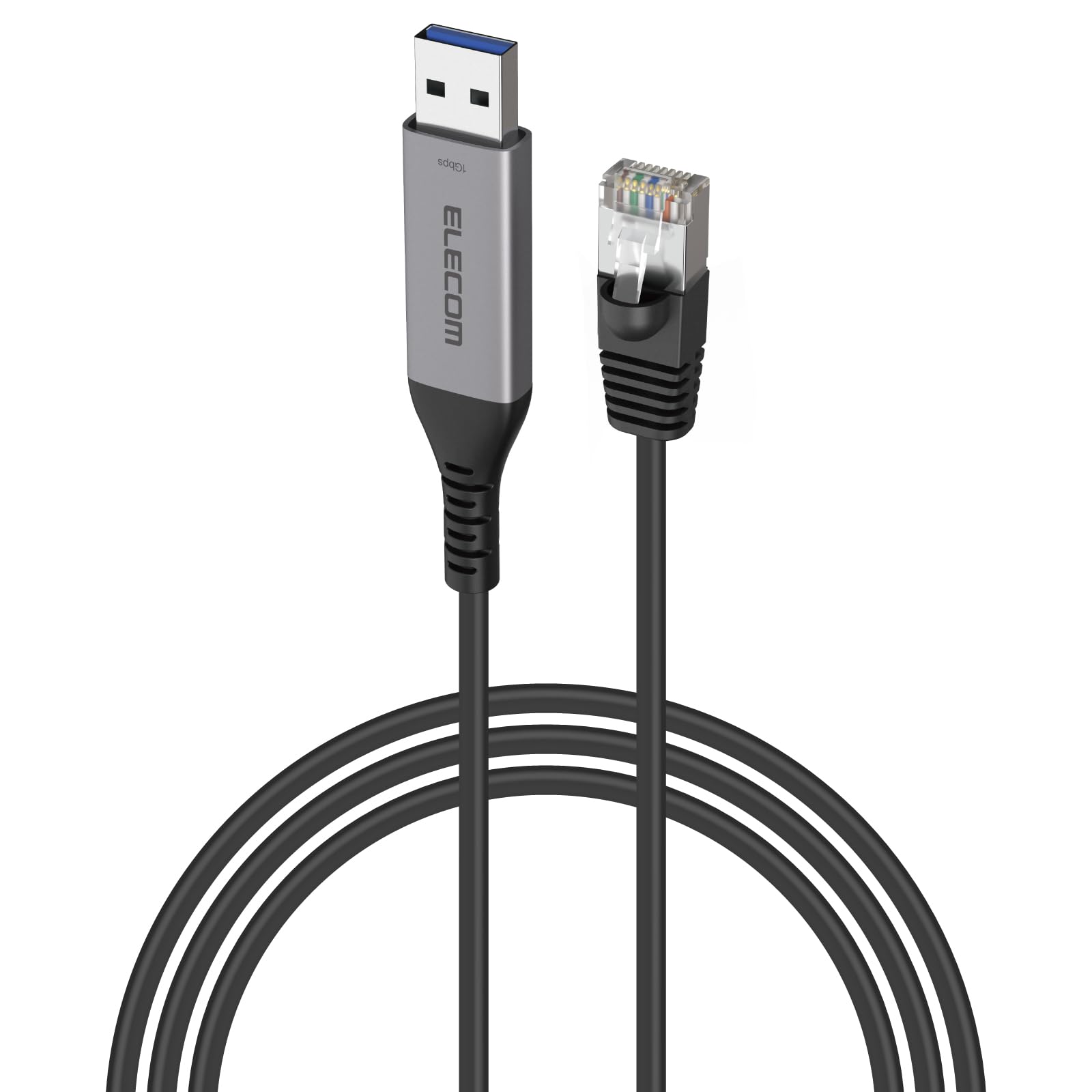 

ELECOM to LAN Conversion with MAC Address USB-A Cable, CAT6, Changer, 3m, Black, LD-AL1G30BK чорний