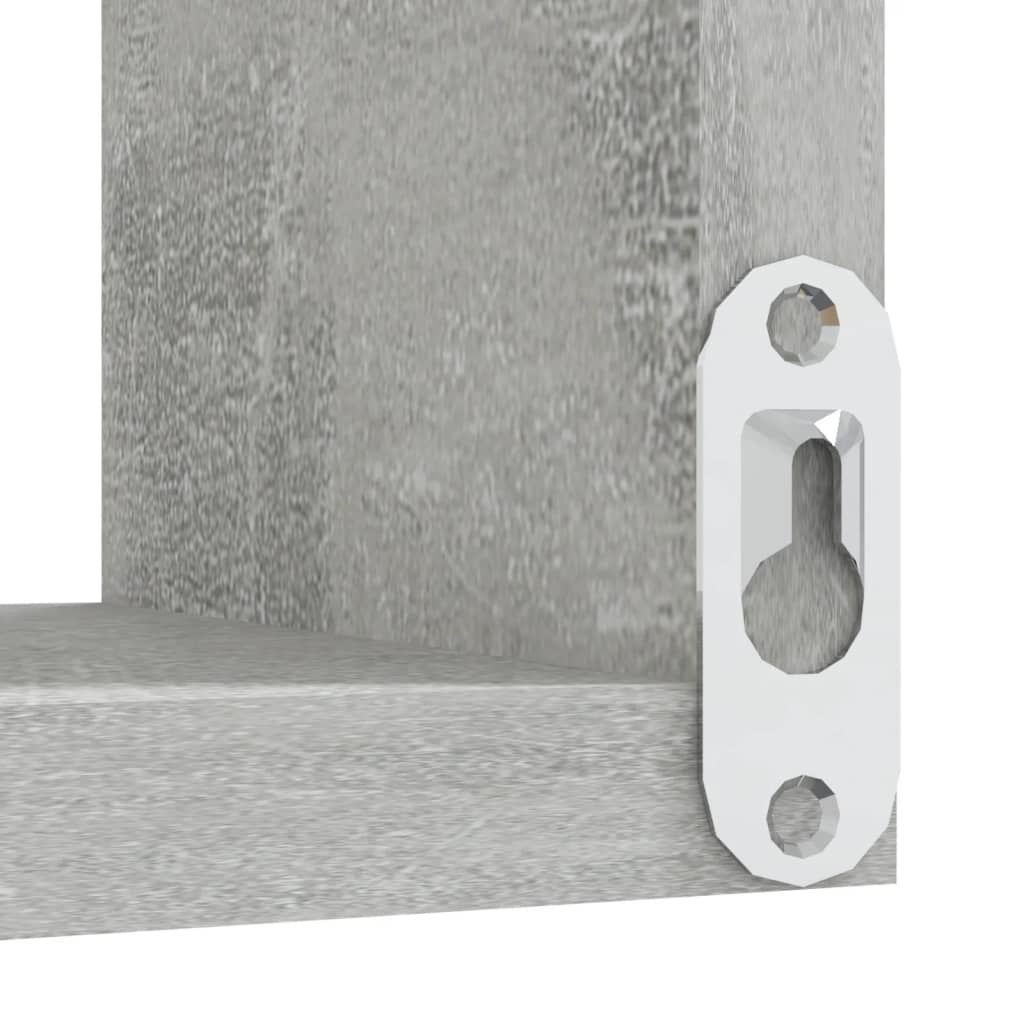 Wall Mounted Corner Shelf Concrete Grey 40 x 40 x 50 cm Wood Based Material