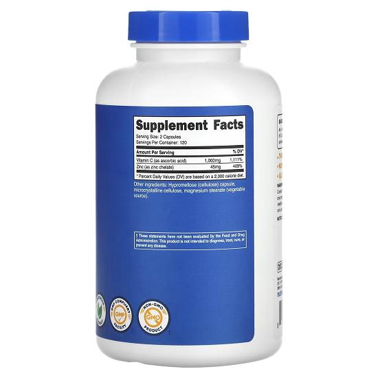 Vitamin C With Zinc, 240 Capsules