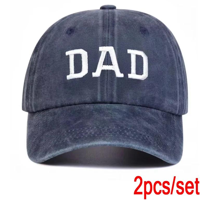 Unisex DAD MOM Letter Embroidery Wash Baseball Caps Spring and Autumn Outdoor Adjustable Casual Hats Sunscreen Hat