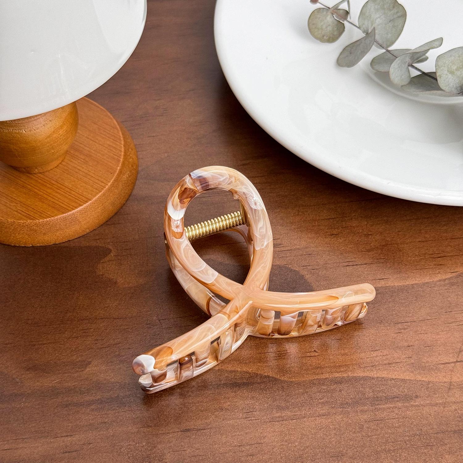 

Текстура Мрамор Премиум Заколка для волос Разных цветов Для модных причесок для женщин Ribbon Brown 8cm