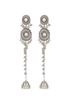 Indian Style Rhinestone Tassel Earrings with Oval Crystal