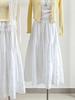 2026 Spring/Summer Floral Embroidered White A-Line Midi Skirt