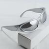 1pcs Y2K Style Irregular Frame Border Silver Glasses Men's Sunglasses Are Perfect for Concerts