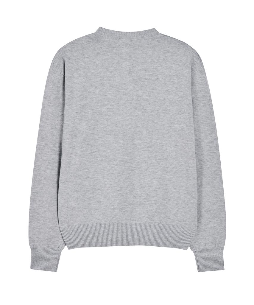 Akesi Andy Soft Henley Neck Knit_Melange Grey