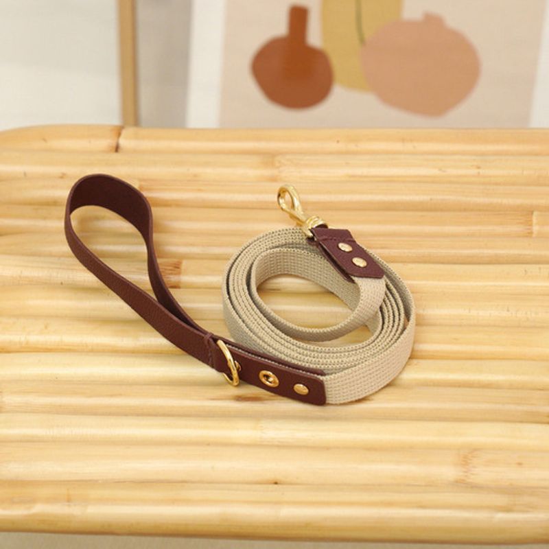 MAISON DE MIU Laufleine Leder&Gurtband_Weinrot/Elfenbein