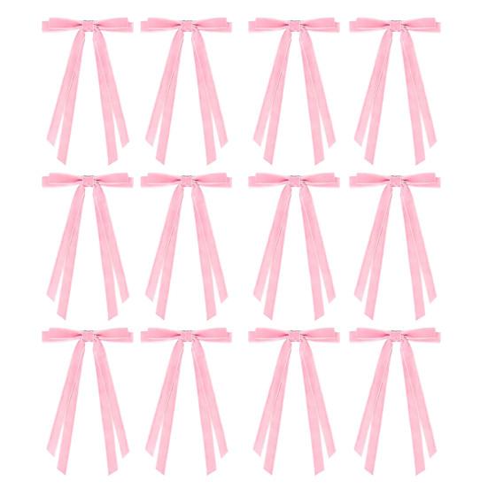 12 szt. Aksamitne kokardy świąteczne 6" x 8" Vintage kokardy na wieniec ozdoba świąteczna na choinkę pakowanie prezentów dekoracja wieńca girlandy