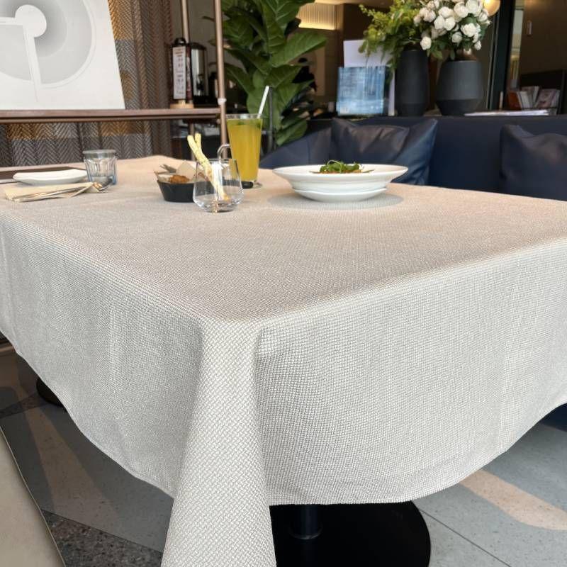 

Pure Color Fabrics Tablecloth Cotton and Linen Yarn-Dyed Thickened Plain Simple Hotel Restaurant Tablecloth Fancy Exhibition Model Room Fragrant cream 60*60cm