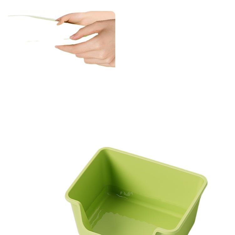 Anti-Splash Open-Top Cat Litter Box with Deodorant for Large Cats