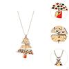 Christmas Tree Pendant Necklace Jewelry Colorful Fashion, Xmas Gift for Women Family