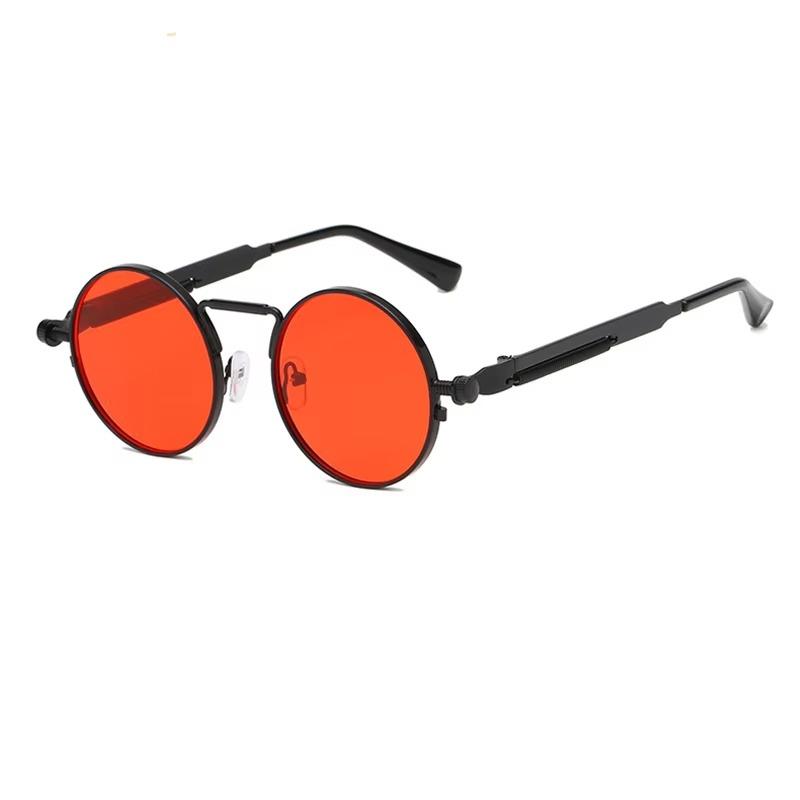 

Round Frame Steampunk Spring Leg Sunglasses For Men Women Driving Metal Sun Glasses Fashion Vintage Classic Male Ladies Eyewear As Show