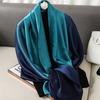 Casual Luxury Fashion Design  Silk Scarf Women Gradient Color Shawl Scarves Smooth Soft Muffler Hair Wraps Hijab