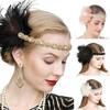 Flapper Headband Masquerade Headpiece Feather Headpiece Woman Carnival Mardi Gras Headpiece Feathers Gatsby Headpiece