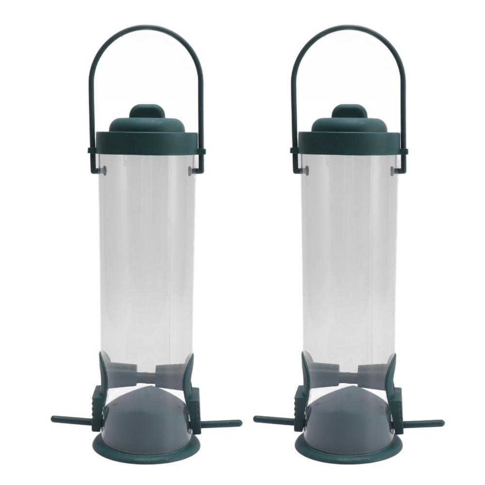 2 Sets Durable Hanging Finch Feeder Transparent Hanging Bird Feeder Wild Bird Feeder Backyard