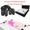 BDSM Bondage Restraint Set: Under Bed Belt, Handcuffs & Wrist/Ankle Cuffs - Adult Couple Sex Toy for Valentine's Day Play