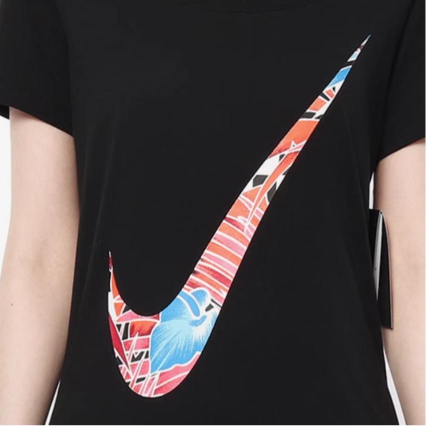 Nike Rundhals Lässig Atmungsaktiv Kurzarm T-Shirt Damen Tops Schwarz CI4839-010