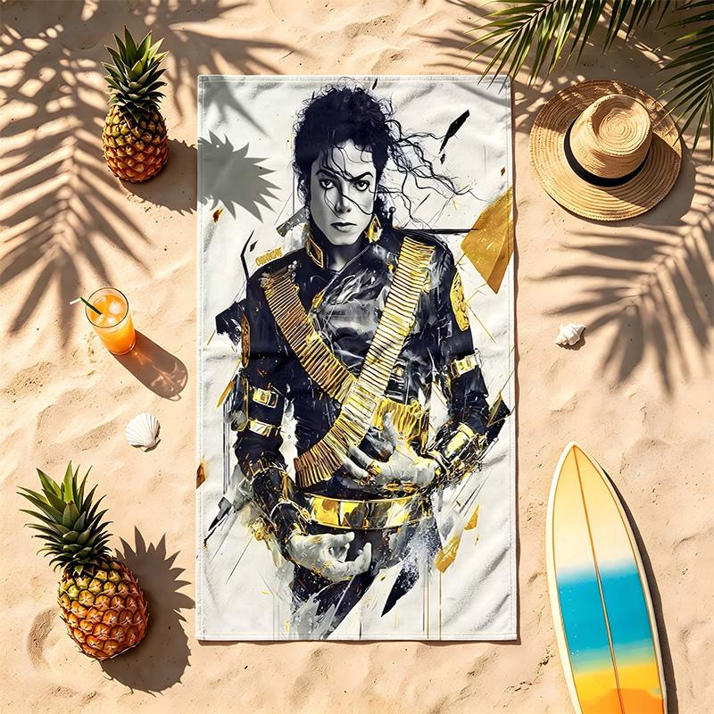 Michael Jackson (5) Tema Plaj Havlusu Kum Tutmaz Yumuşak Ve Rahat Havuz Kamp Yoga Ve Dalış İçin Uygun Bir Seyahat
