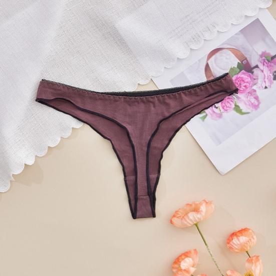 Women's Thong Seamless Low Rise Cotton Underwear Sexy Ruffle Hem Bikini Panties Ladies Breathable Briefs