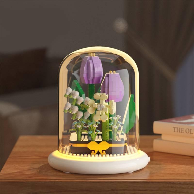 Puzzle Educational Building Blocks Flower Sunflower Jasmine Children Toys Model