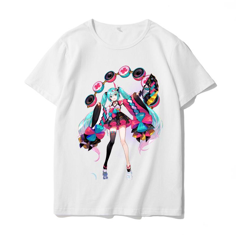 Hatsune Miku MIKU Co Branded Printed TShirt for Unisex and Unisex Anime Round Neck Summer Fashion Trend Short Sleeve