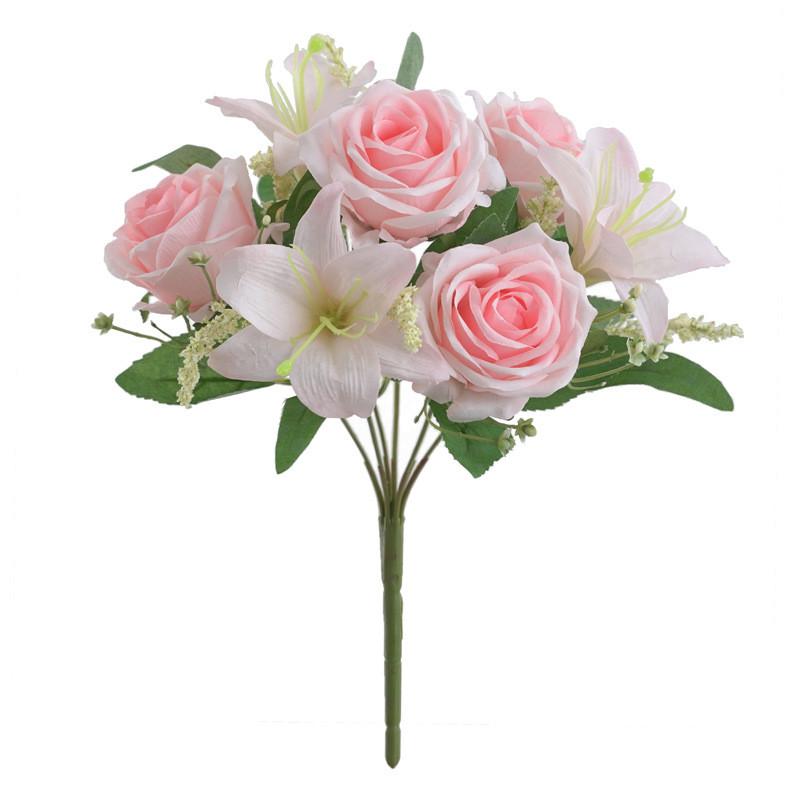 Rose Flower Bouquet Artificial Silk Wedding Decor Gift For Bridesmaids