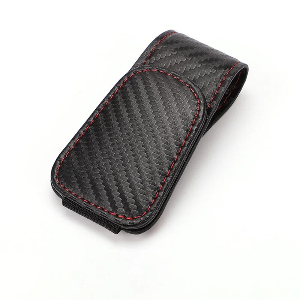 Car Glasses Holder Universal Auto Sun Visor Sunglasses Clip Magnetic Leather Eyeglass Card Ticket Clips Car Interior Accessories