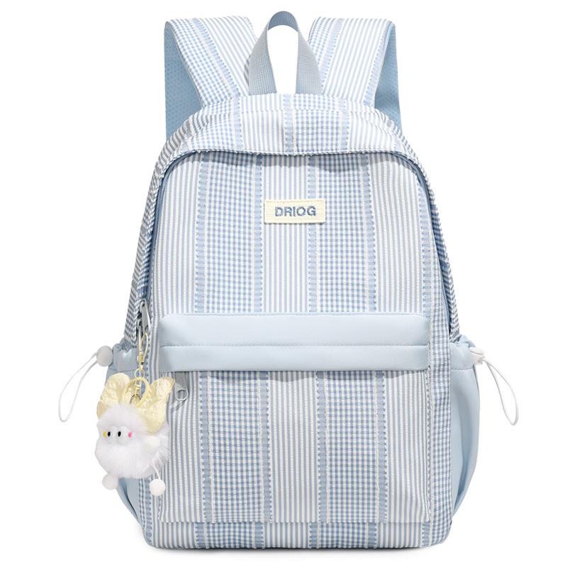 New plaid sweet girl backpack student schoolbag large capacity lightweight fashion travel backpack
