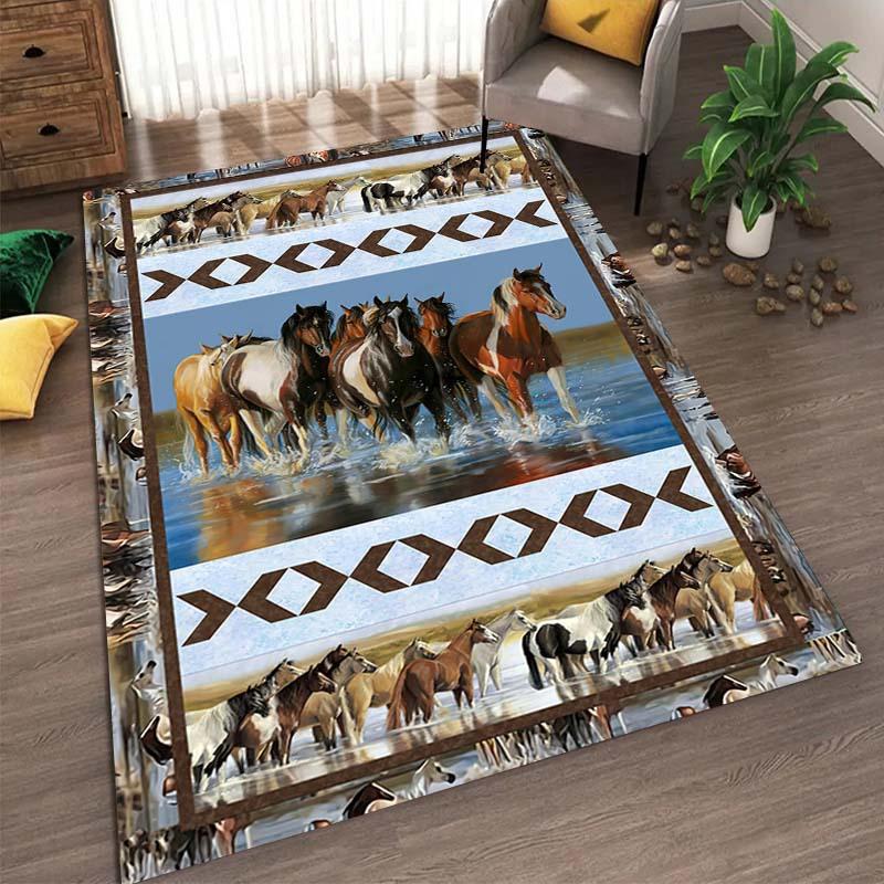 Nordic Countryside Style Carpet Bedroom Sofa Tea Table Tatami Cartoon Long Strip Home Living Room Floor Mat