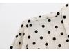 Women's Polka Dot Shirt with Bow - Spring/Summer 2025 Collection: Sweet, Versatile Drape, and Simple Design.