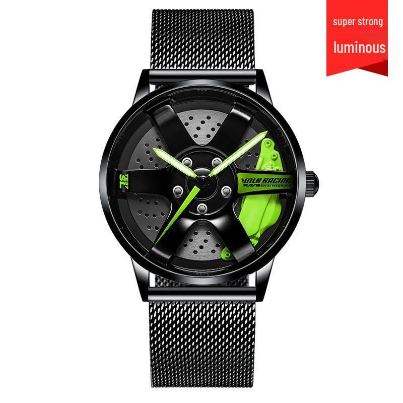 SVJ Men s 3D Hollow Car TE37 Quartz Watch