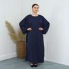 F479 Rhinestone Loose Long Dress with Striped Batwing Sleeves - Fashionable Women's Outerwear