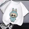 Kids Cartoon Cotton T-shirt Labubued Children Anime Print Tee Girl Fashion Casual Clothes Summer Cute Short Sleeve Clothing Gift