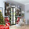 2pcs 2D Flat Printing Merry Christmas Popular Curtains Merry Christmas Santa Tree 100% Polyester Without Electricity 0 Use for