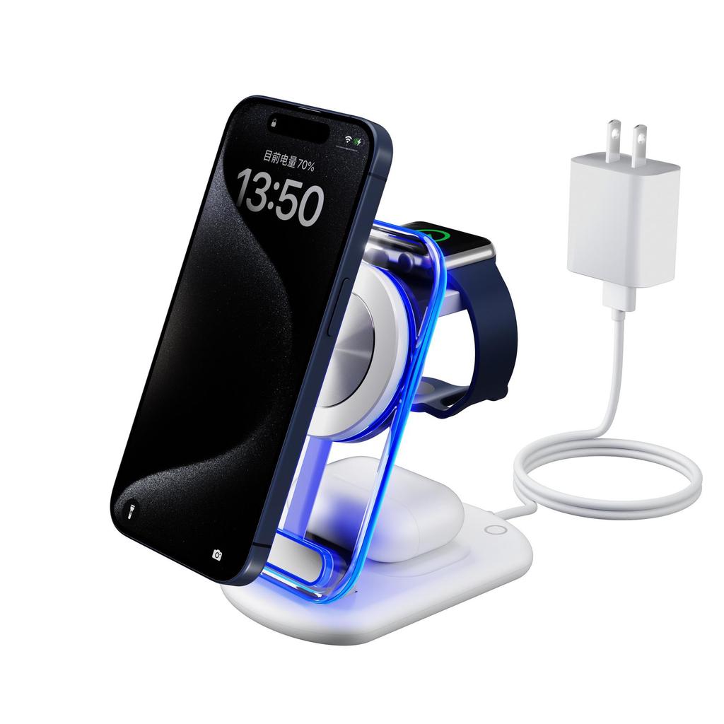 Foldable 3-in-1 Magnetic Wireless Charger for Apple Devices
