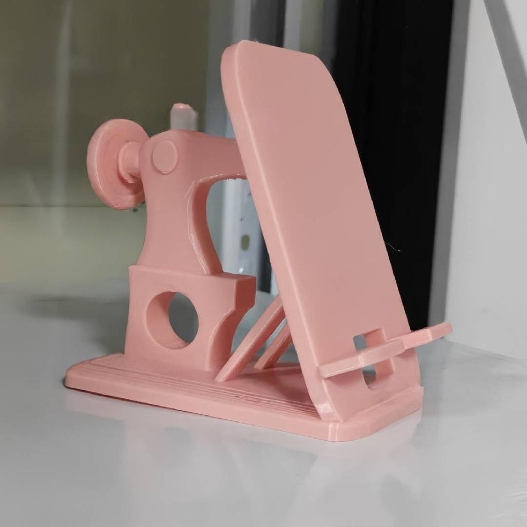 Phone Holder Creative Sewing Machine Shape Black Pink Blue Anti Slip Base Portable Stand For Home Desk Watching Video