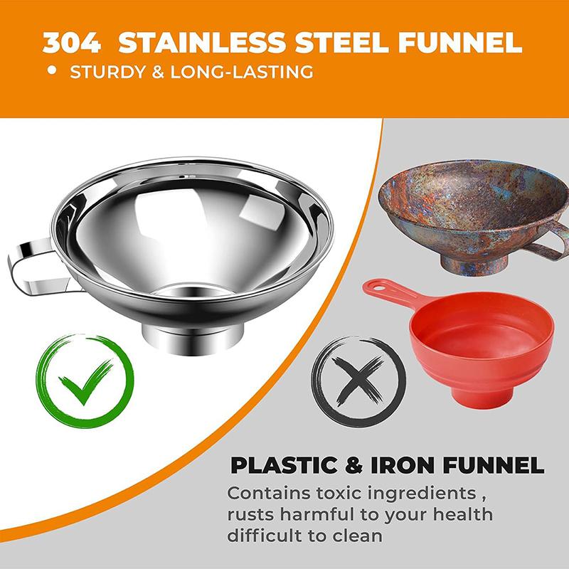 Kitchen Household Wide Mouth Funnel Stainless Steel Multifunctional Jam Canning Funnel Used For Kitchen Tools And Small Tools