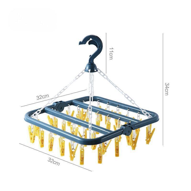 Foldable Drip Hanger with 32 Clips Plastic Hanging Nice Drying Rack For Clothes Underwear Socks Hangers For Clothes for Home