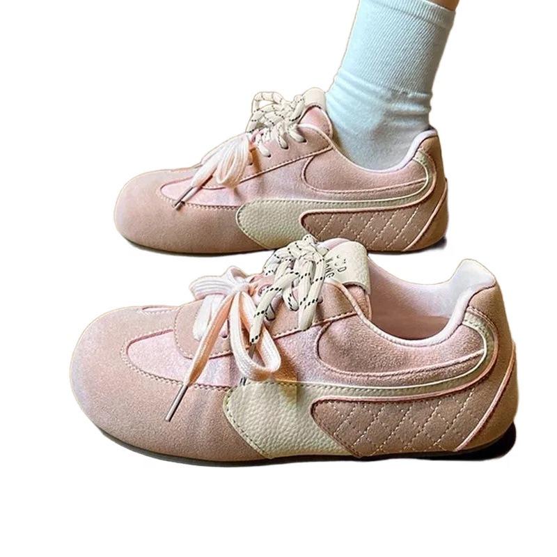 New Thick-soled German Training Shoes Spring and Autumn Sports and Leisure Shoes Niche Design Flat-soled Running Shoes