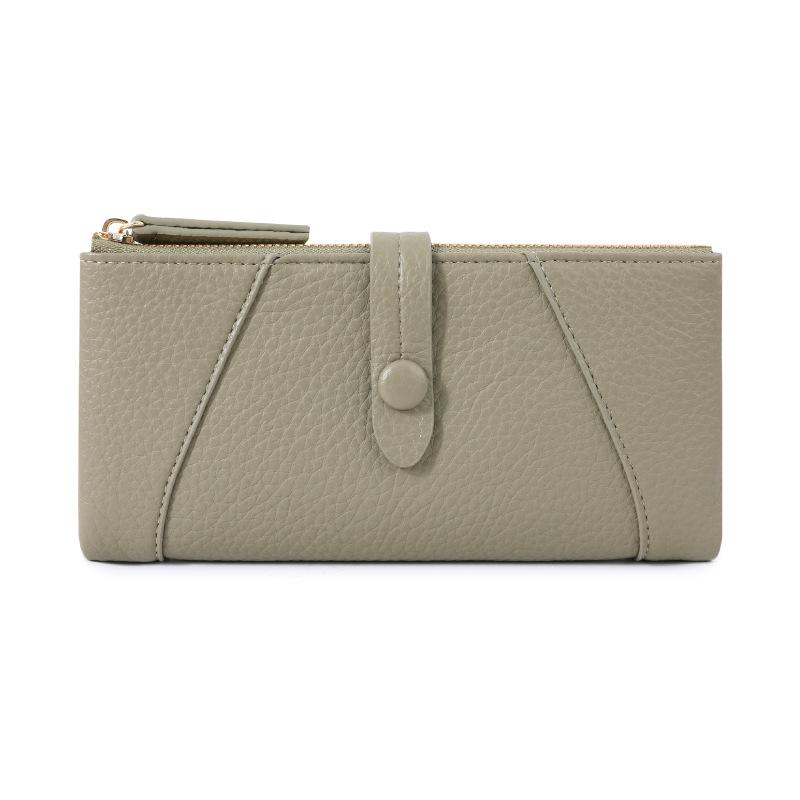 Damski miękki skórzany długi portfel kopertówka etui na monety karty