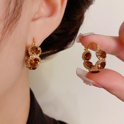 1 Pair Huggie Earrings Retro Cubic Zirconia Small Hoop Earrings Geometric Luxury Urban Earrings Prom Formal Party Dating Jewelry