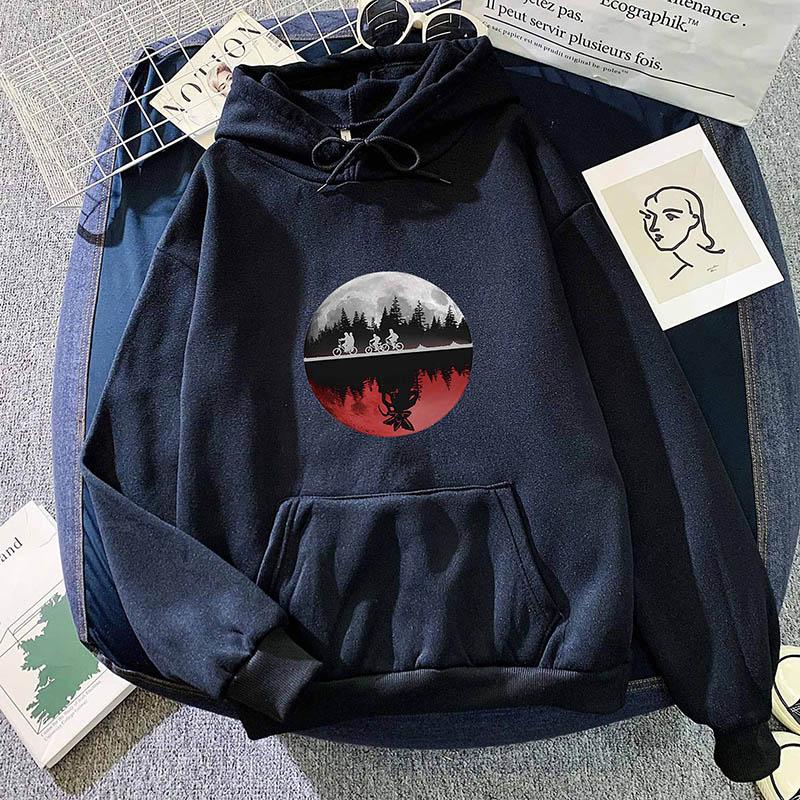 New Autumn Winter Upside Down Sweatshirt  American High Street Fashion Harajuku Casual Loose Pullover Creative Patterns Tops S чёрный
