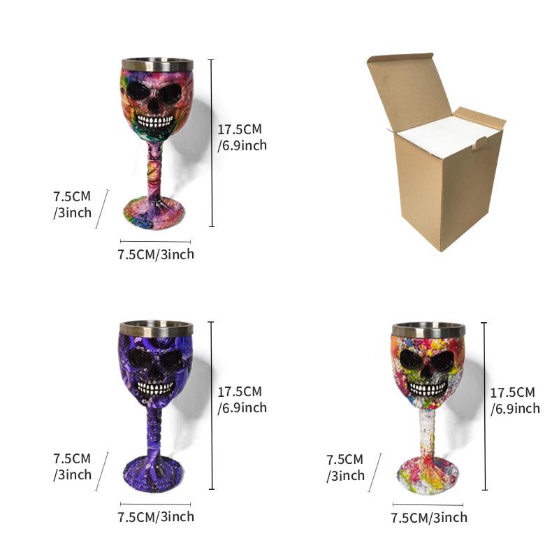 2025 New Skull Goblet Graffiti Statue Ornament Retro Claw Abstract Sculpture Statue Halloween Gift Home Décor