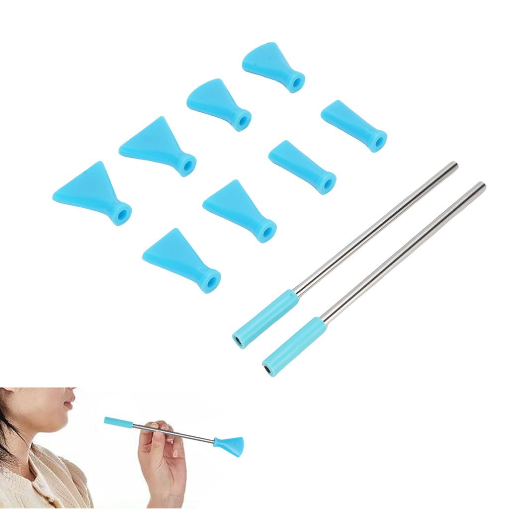 2Pcs Stainless Steel Straw 8Pcs Blow Nozzles Set Multifunctional Acrylic Pouring Paint Supplies