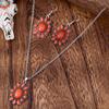 New Western Ethnic Style Turquoise Lace Earring Set - Retro & Creative Design