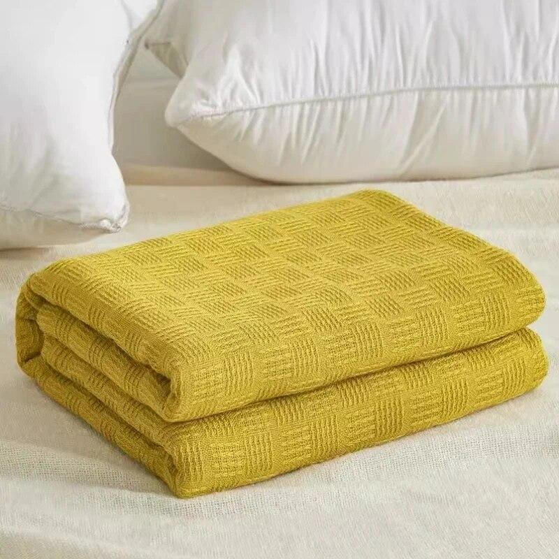 Pure Cotton Knitted Gauze Blanket Anti Static Comfortable Skin Friendly Bedding Breathable Hygroscopic Sofa Rest Quilt