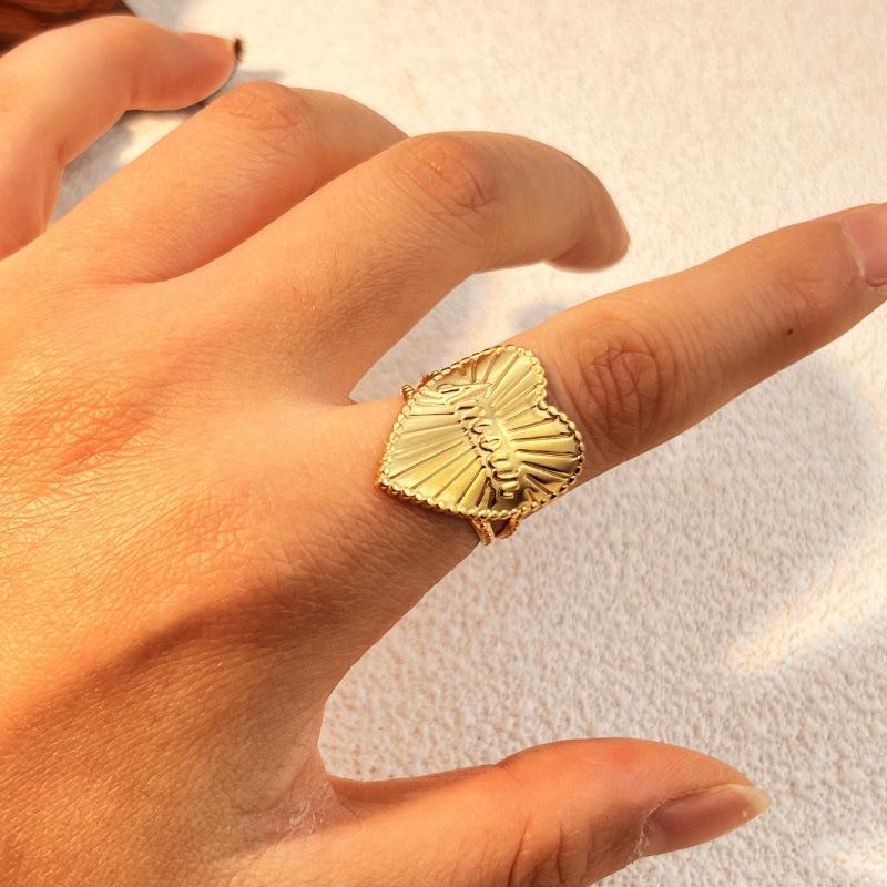 18K Stainless Steel Rings for Women Men Gold Color Never Fade Luxury Classic Rings Wedding Couple Rings Jewelry Free Shipping